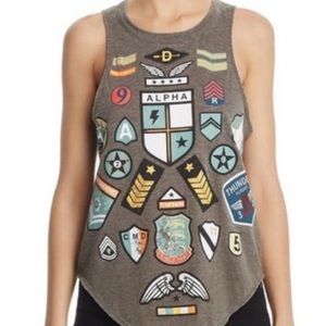 Grey Chaser tank top with patches